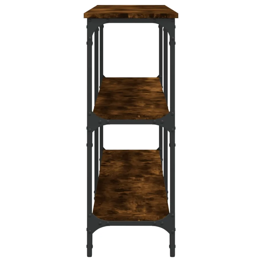 Table console chêne fumé 200x29x75 cm bois d'ingénierie - 5