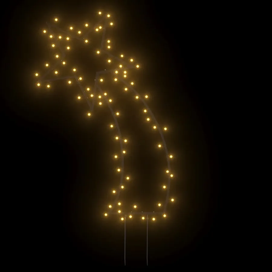 Décoration lumineuse météore de Noël avec piquets 80 LED 62 cm - 3