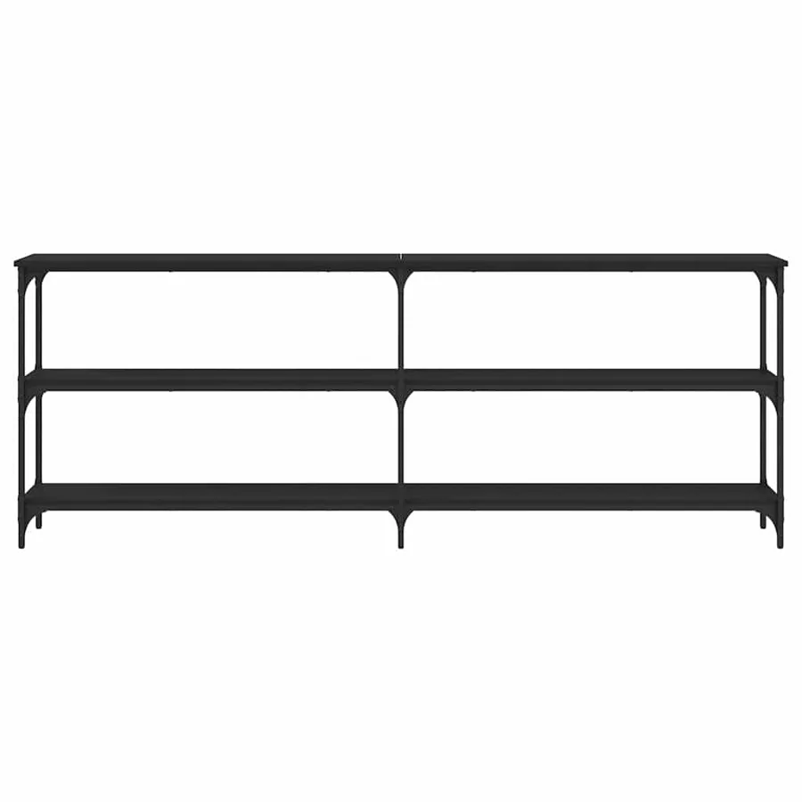 Table console noir 200x29x75 cm bois d'ingénierie - 4