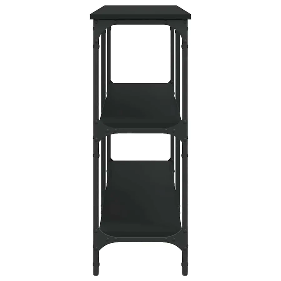 Table console noir 200x29x75 cm bois d'ingénierie - 5