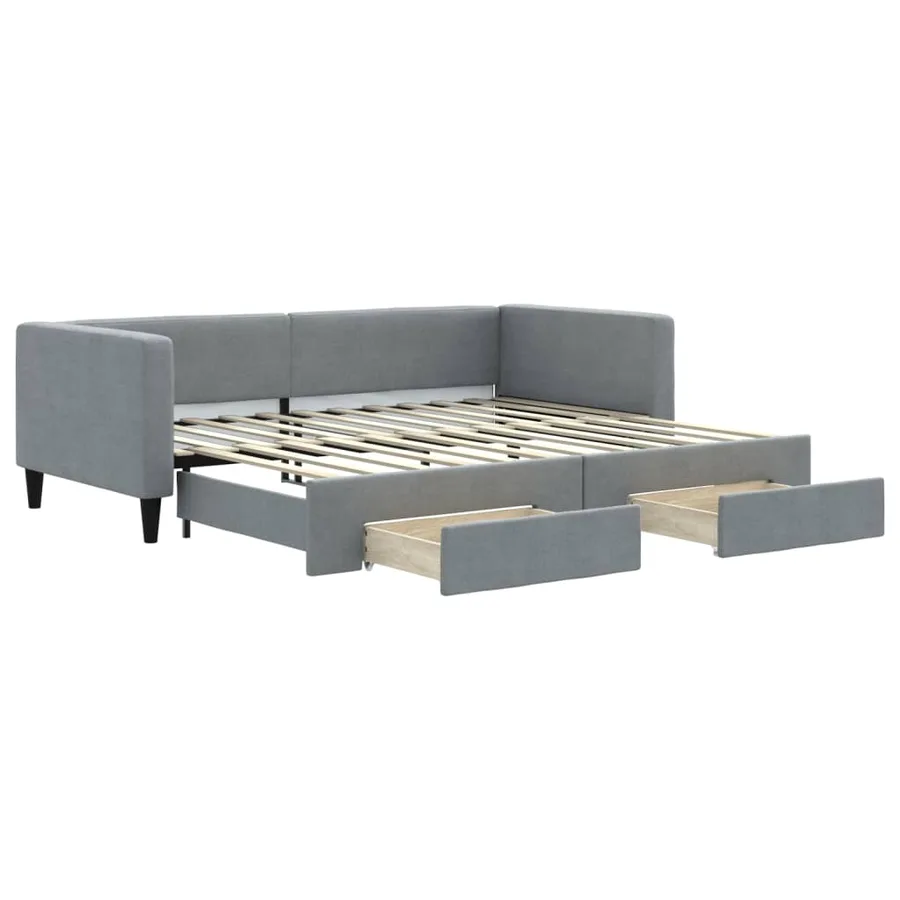 Lit de jour avec gigogne et tiroirs sans matelas 90x200 cm - 2