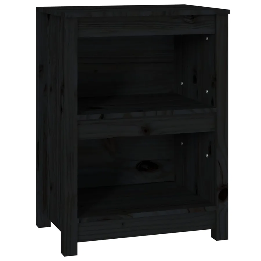 Bibliothèque Noir 50x35x68 cm Bois de pin massif - 2