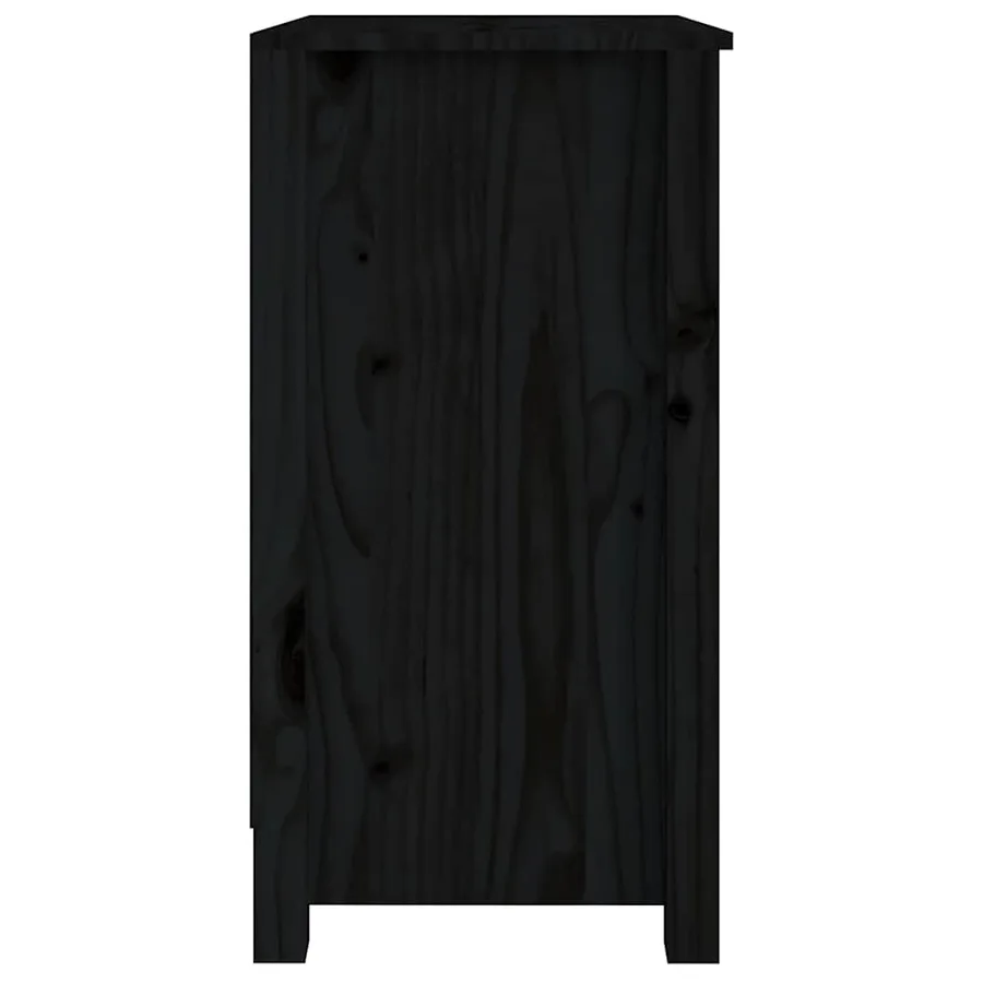 Bibliothèque Noir 50x35x68 cm Bois de pin massif - 6