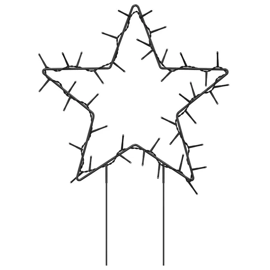 Décoration lumineuse étoile de Noël piquets 3 pcs 50 LED 29 cm - 4