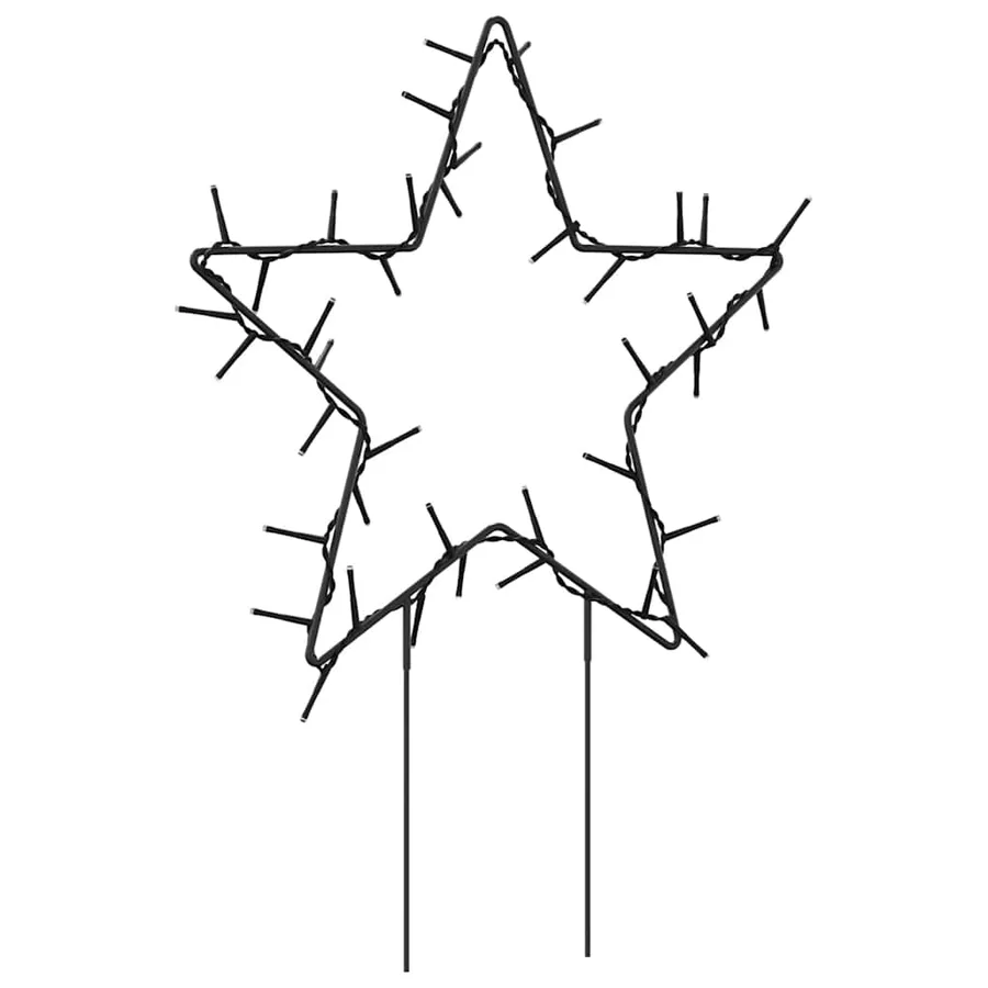 Décoration lumineuse étoile de Noël piquets 3 pcs 50 LED 29 cm - 6