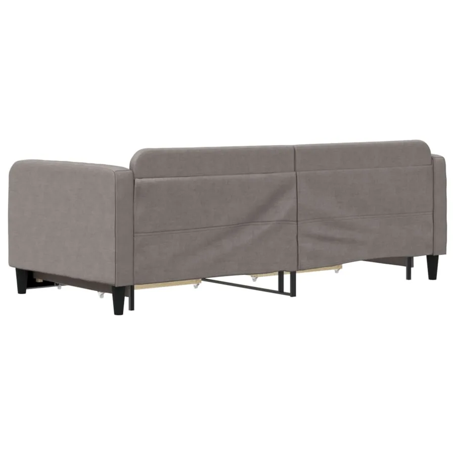 Lit de jour avec gigogne et tiroirs sans matelas taupe 90x200cm - 5