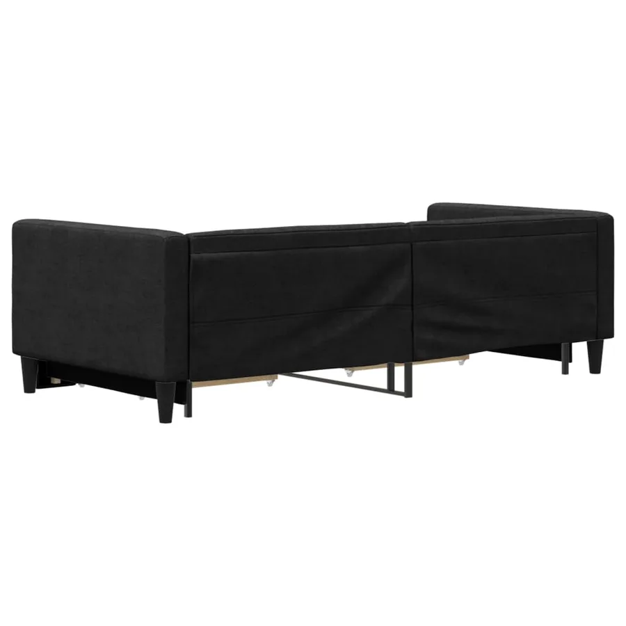Lit de jour avec gigogne et tiroirs sans matelas noir 90x200 cm - 5