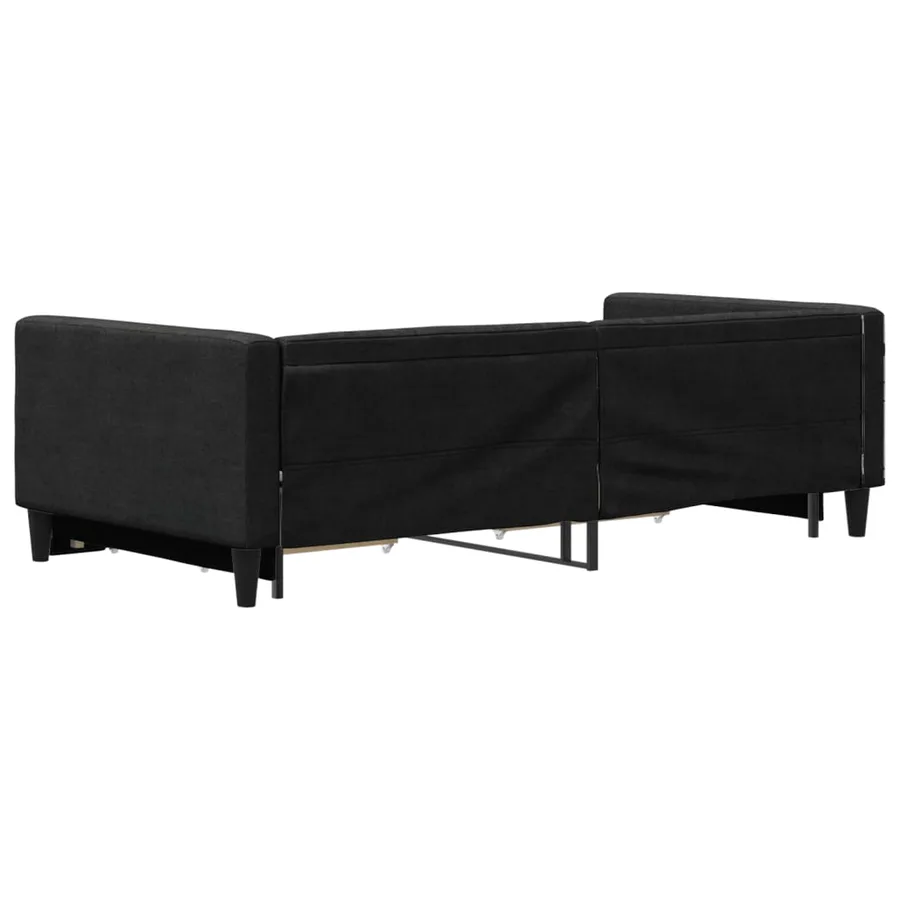 Lit de jour avec gigogne et tiroirs sans matelas noir 100x200cm - 5