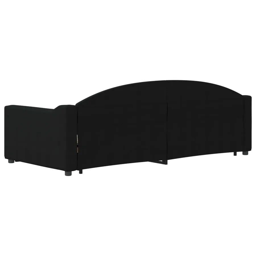 Lit de jour avec gigogne et tiroirs sans matelas noir 90x200 cm - 5