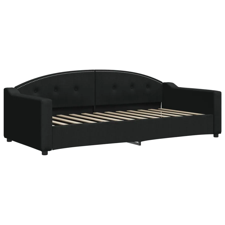 Lit de jour avec gigogne et tiroirs sans matelas noir 90x200 cm - 6