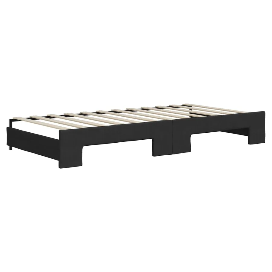 Lit de jour avec gigogne et tiroirs sans matelas noir 90x200 cm - 6