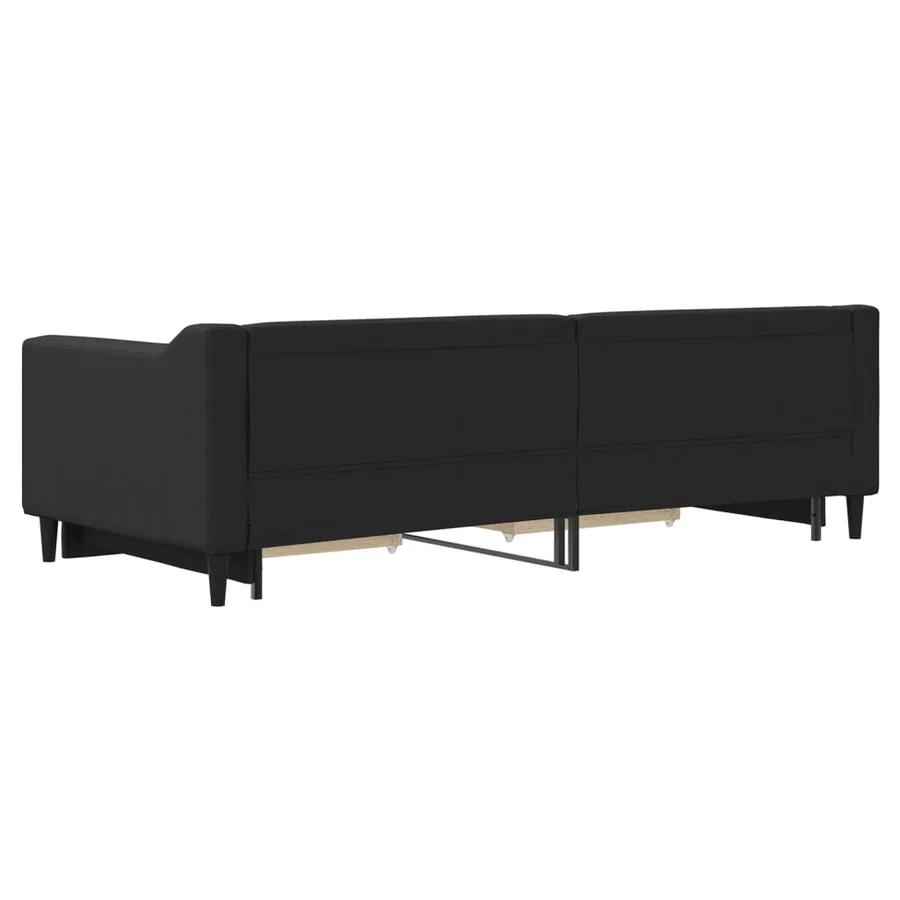 Lit de jour avec gigogne et tiroirs sans matelas noir 90x200 cm - 8
