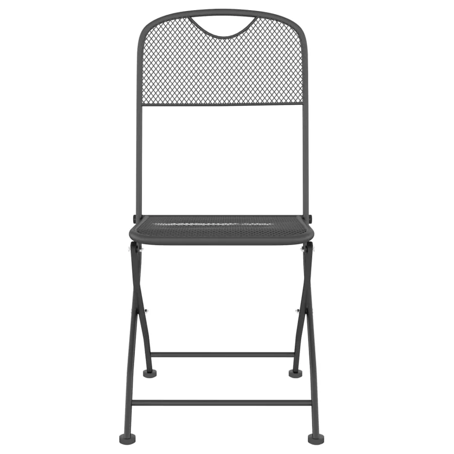 Ensemble à manger de jardin 9 pcs anthracite métal maille - 5