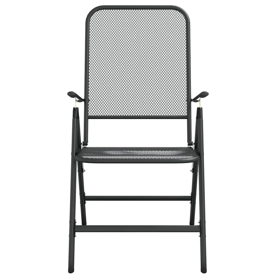Ensemble à manger de jardin 7 pcs anthracite métal maille - 5