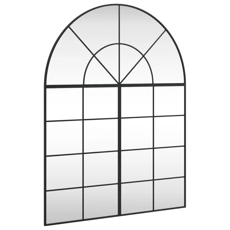 Miroir mural noir 100x130 cm arche fer - 2