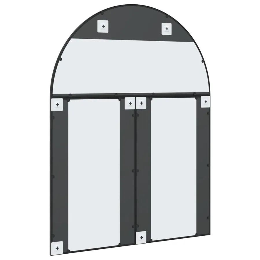 Miroir mural noir 100x130 cm arche fer - 5