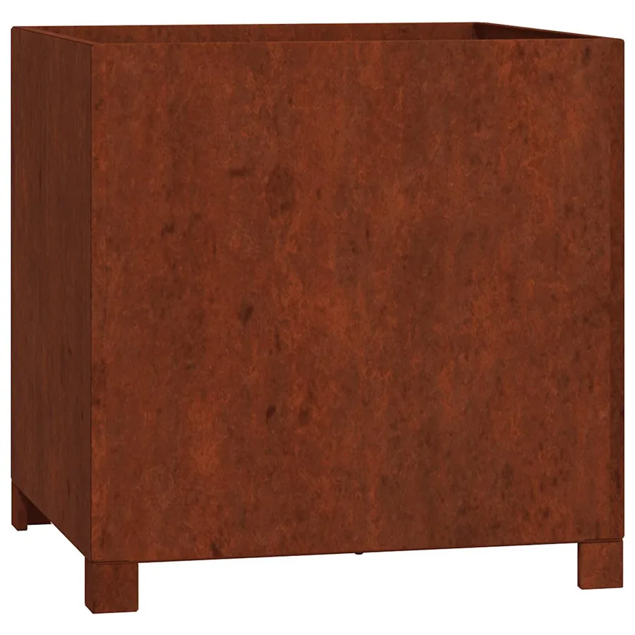 Jardinières avec pieds 2 pcs Rouillé 50x50x50 cm Acier corten - 5