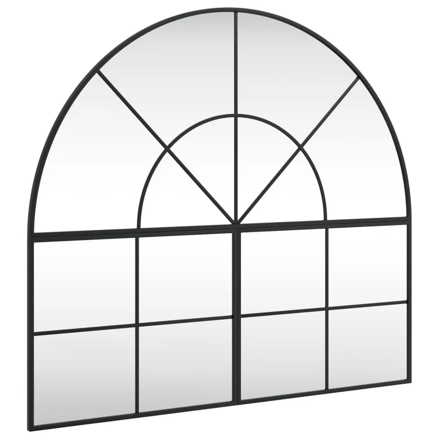 Miroir mural noir 100x90 cm arche fer - 2
