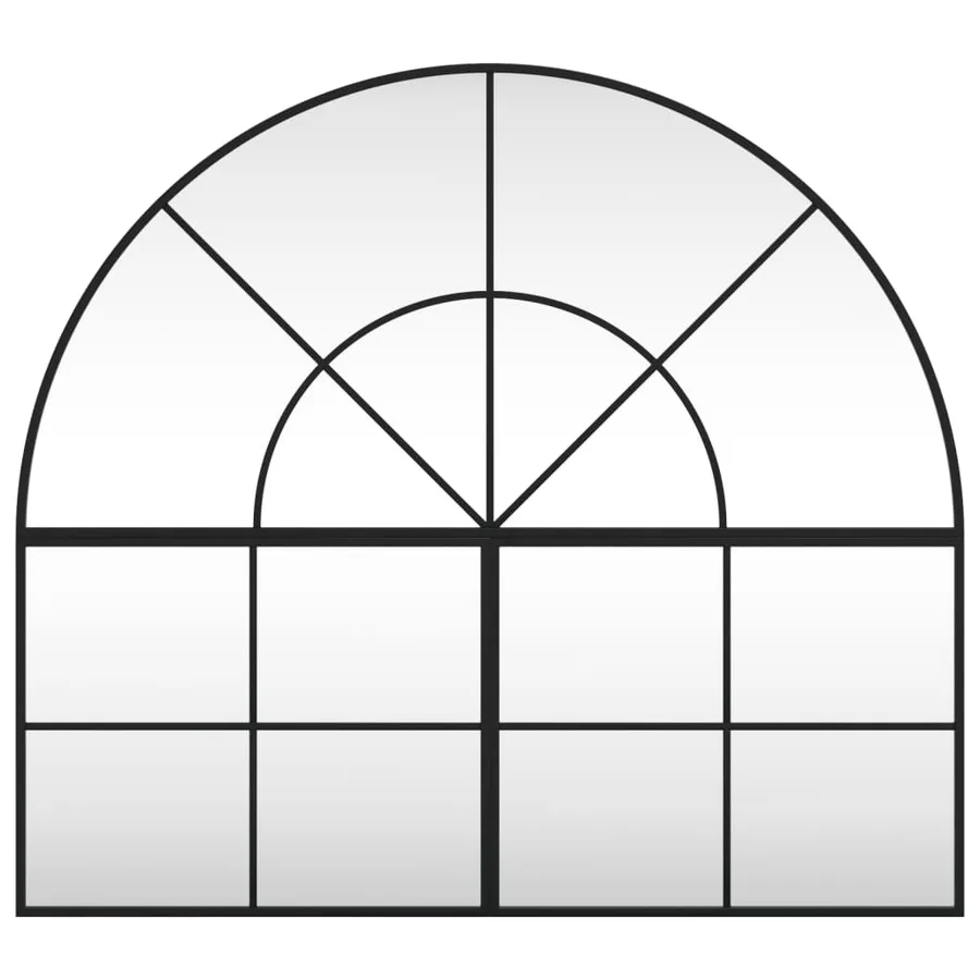 Miroir mural noir 100x90 cm arche fer - 3