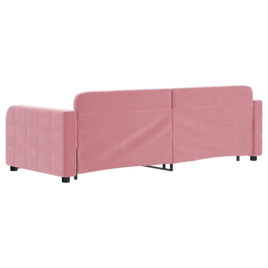 Lit de jour avec gigogne et tiroirs sans matelas rose 80x200 cm - 5