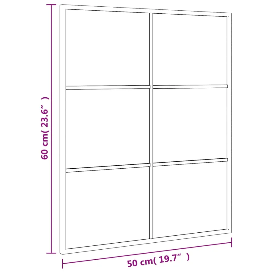 Miroir mural noir 50x60 cm rectangulaire fer - 8