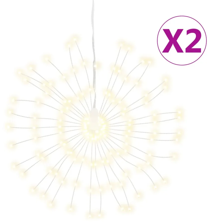 Étoile rayonnante de Noël 140 LED 2 pcs blanc chaud 17 cm - 2