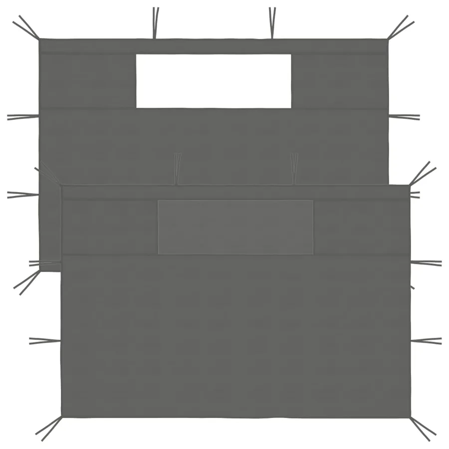 Parois latérales de belvédère avec fenêtres 2 pcs Anthracite