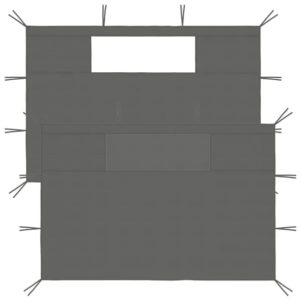 Parois latérales de belvédère avec fenêtres 2 pcs Anthracite