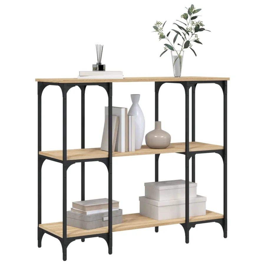 Table console chêne sonoma 102x35x90 cm bois d'ingénierie - 3