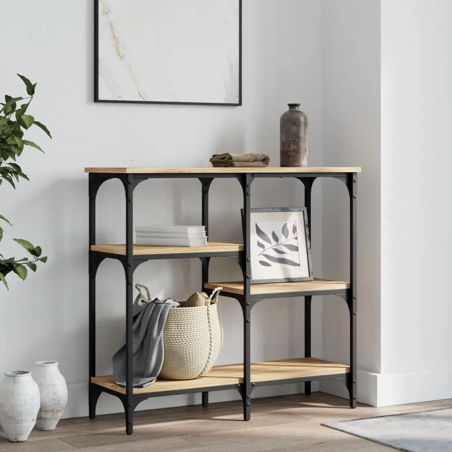 Table console Chêne Sonoma 80x29x75 cm Bois d'ingénierie