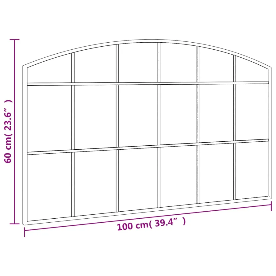 Miroir mural noir 100x60 cm arche fer - 7