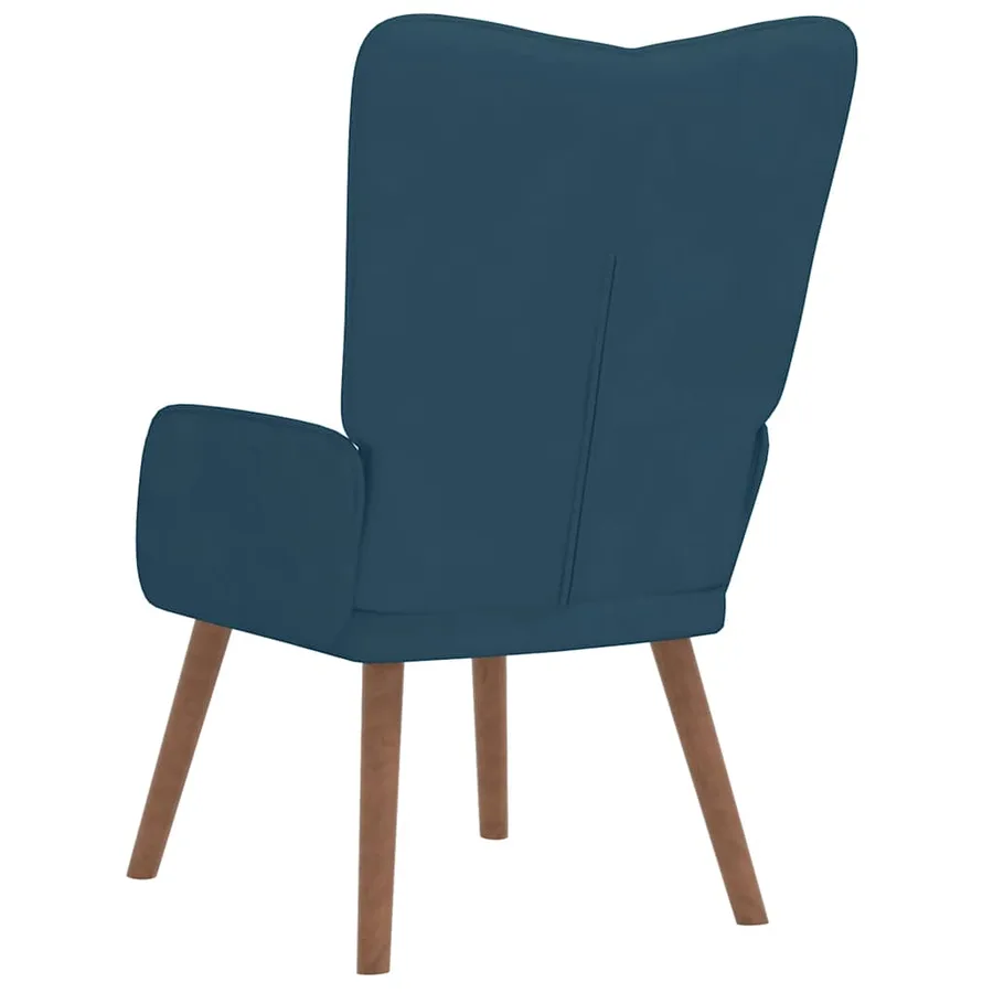 Chaise de relaxation Bleu Velours - 5