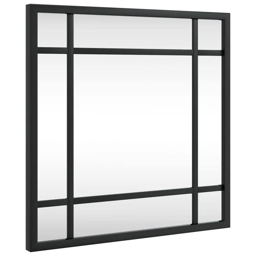 Miroir mural noir 30x30 cm carré fer - 2