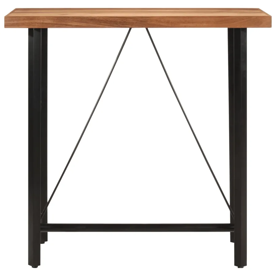 Table de bar 110x55x107 cm bois massif d'acacia et fer - 2