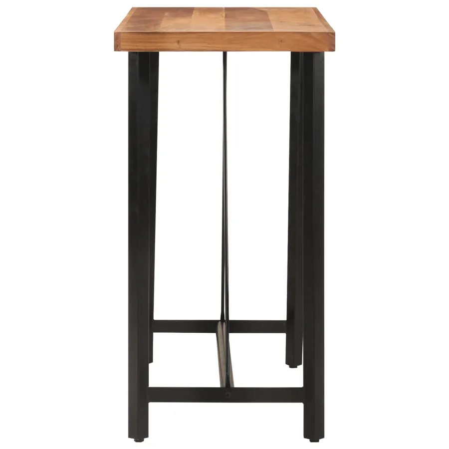 Table de bar 110x55x107 cm bois massif d'acacia et fer - 3