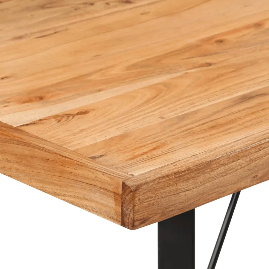 Table de bar 110x55x107 cm bois massif d'acacia et fer - 5