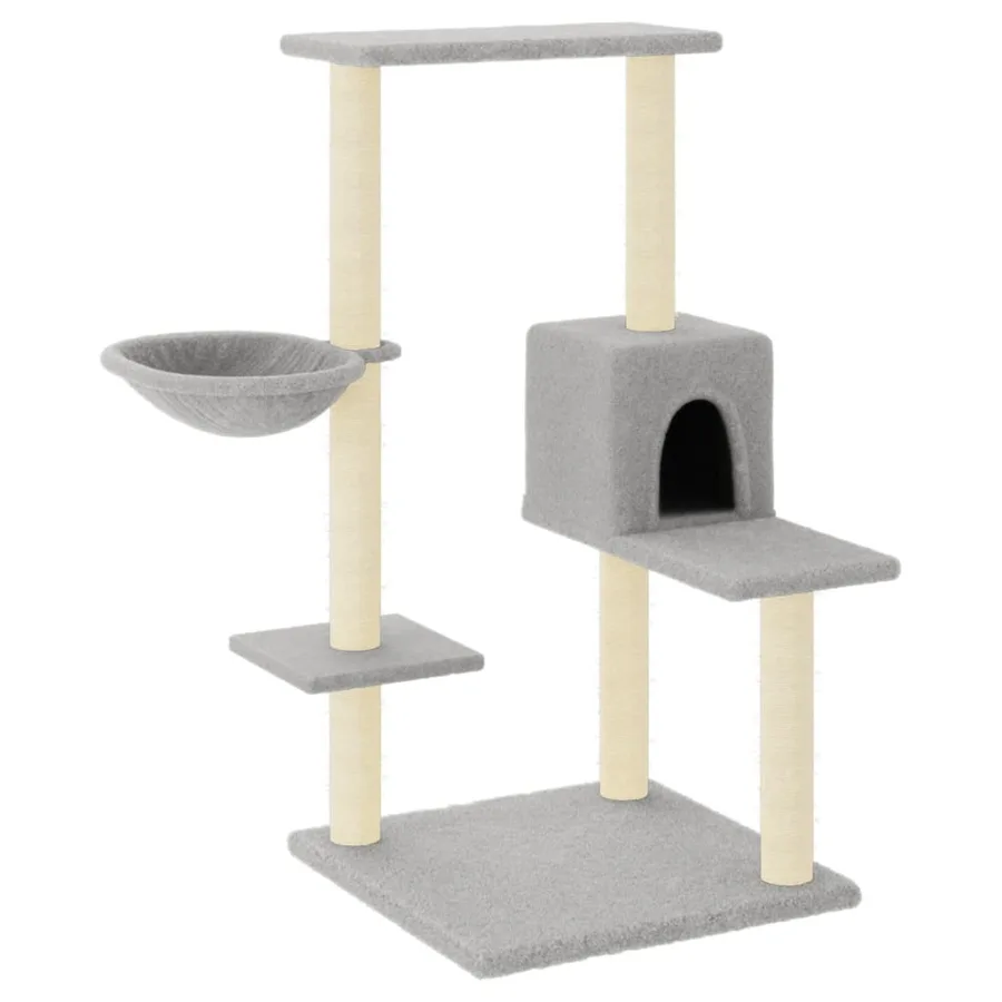 Arbre à chat avec griffoirs en sisal Gris clair 95 cm - 2