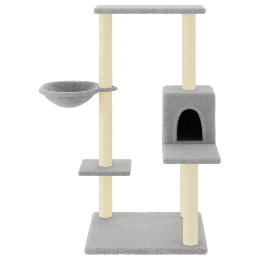 Arbre à chat avec griffoirs en sisal Gris clair 95 cm - 3