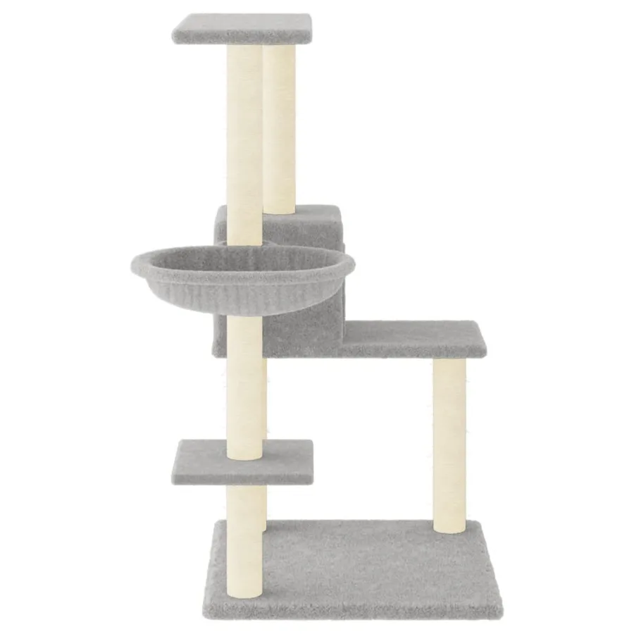 Arbre à chat avec griffoirs en sisal Gris clair 95 cm - 4