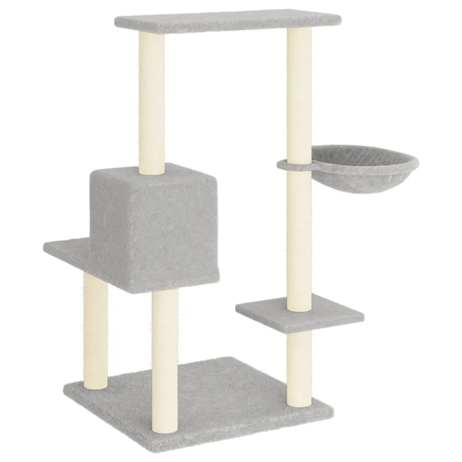 Arbre à chat avec griffoirs en sisal Gris clair 95 cm - 5