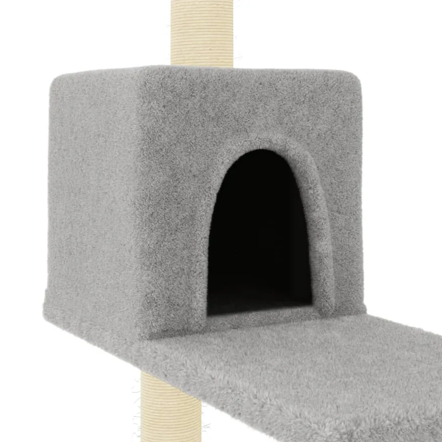 Arbre à chat avec griffoirs en sisal Gris clair 95 cm - 6