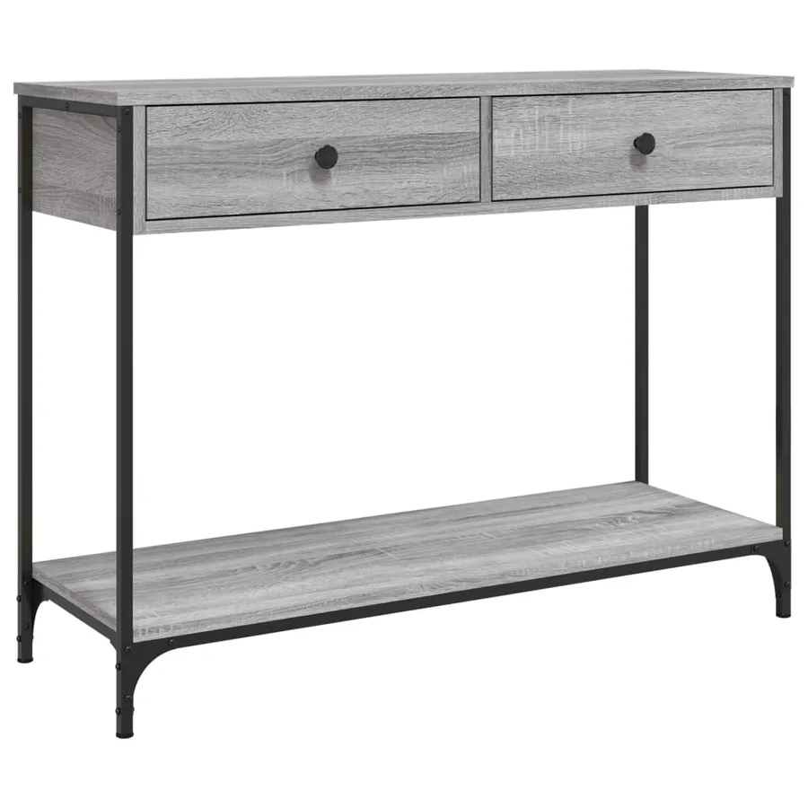 Table console sonoma gris 100x34,5x75 cm bois d'ingénierie - 2