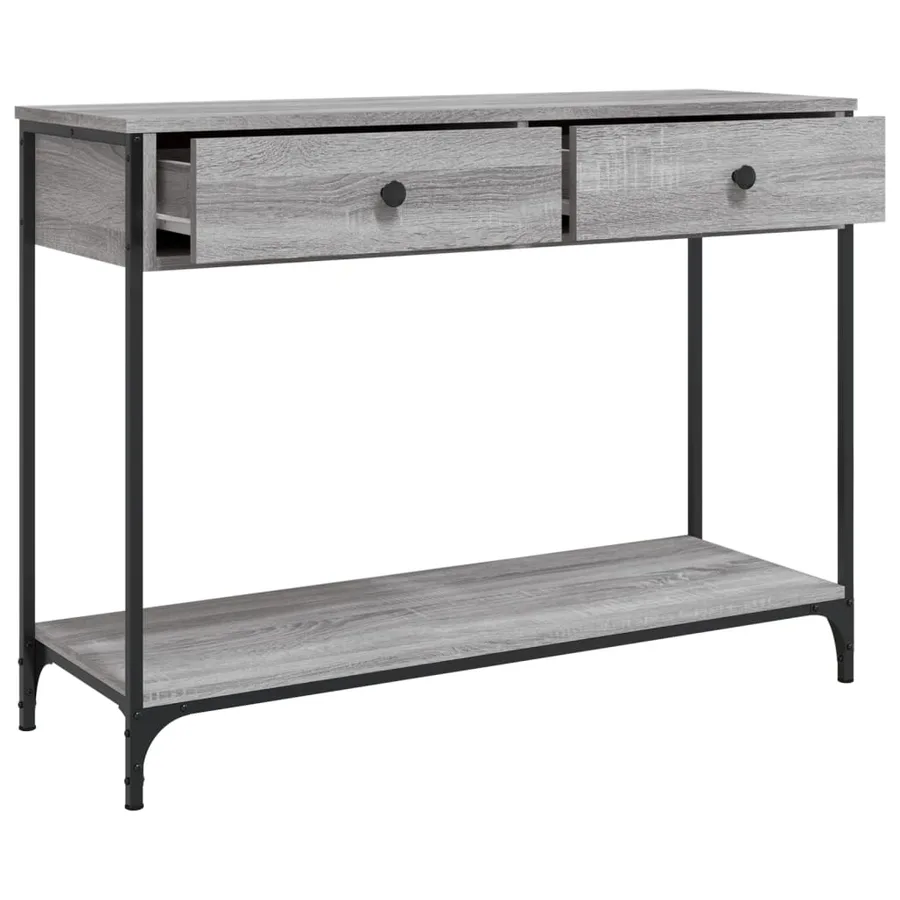 Table console sonoma gris 100x34,5x75 cm bois d'ingénierie - 5