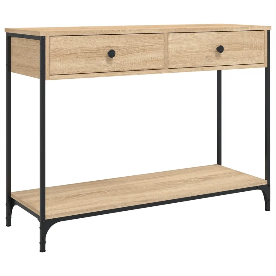 Table console chêne sonoma 100x34,5x75 cm bois d'ingénierie - 2