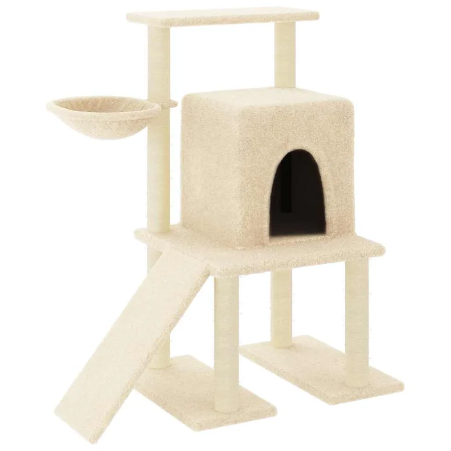 Arbre à chat avec griffoirs en sisal Crème 96,5 cm - 2