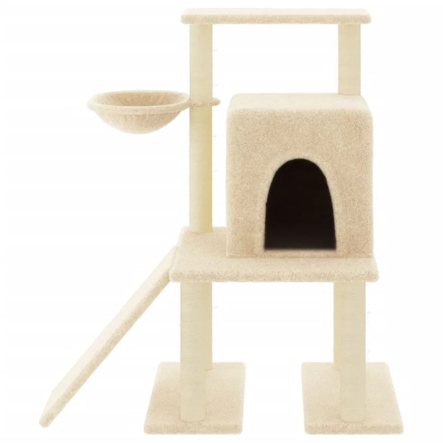 Arbre à chat avec griffoirs en sisal Crème 96,5 cm - 3