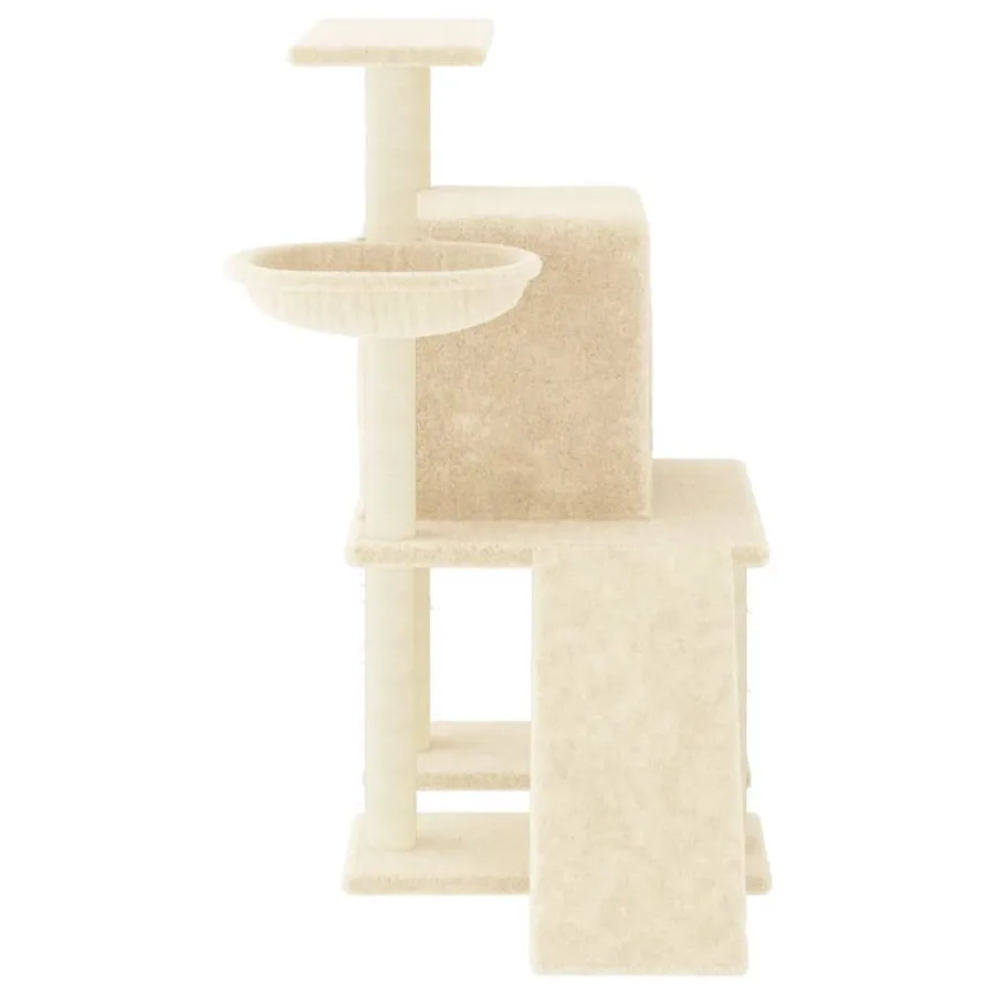 Arbre à chat avec griffoirs en sisal Crème 96,5 cm - 4