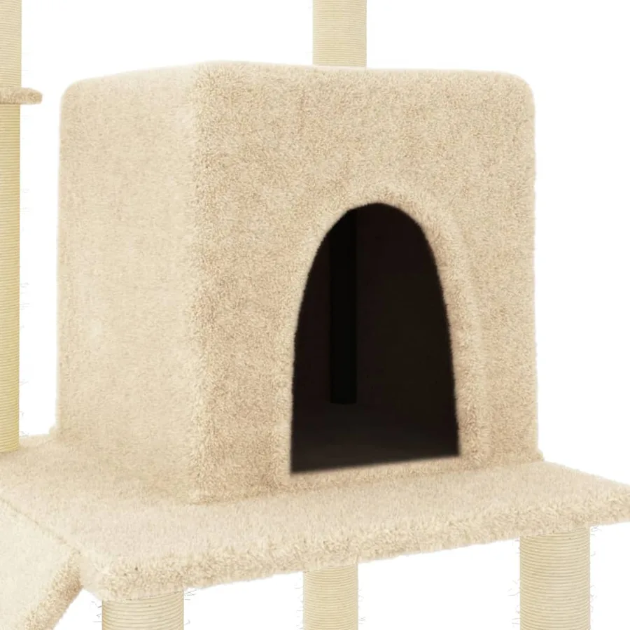 Arbre à chat avec griffoirs en sisal Crème 96,5 cm - 6