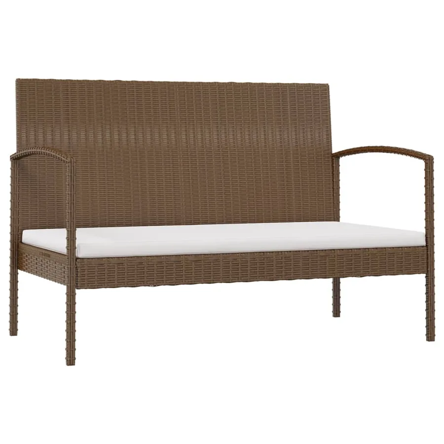 Salon de jardin 8 pcs avec coussins résine tressée marron - 3