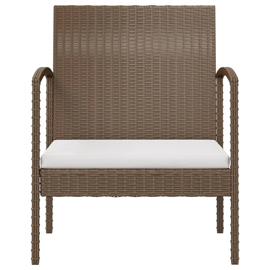 Salon de jardin 8 pcs avec coussins résine tressée marron - 7